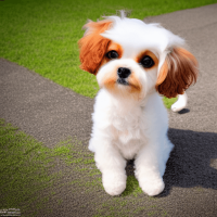 Fluffy and Sweet Cavachon hybrid dog